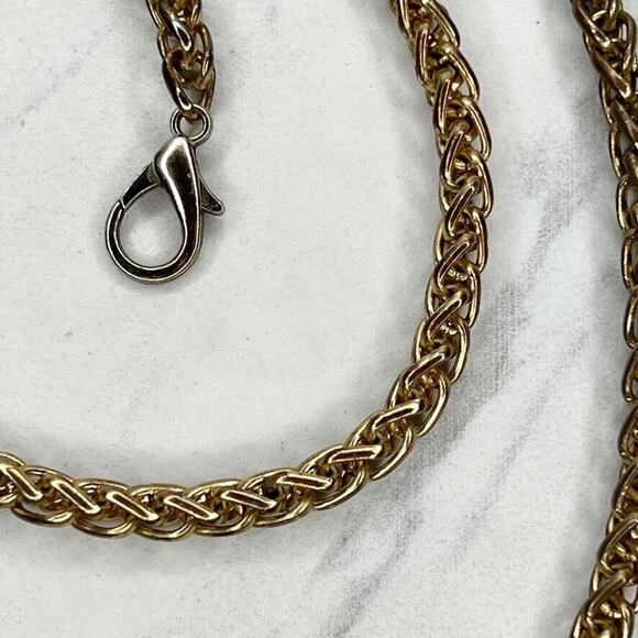 Gold Tone Chain Link Barrel Crossbody Purse Handbag Replacement Strap ✨ - Picture 8 of 12